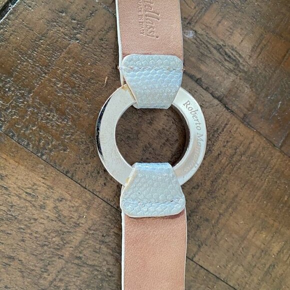 Roberto Mantellassi Silver Leather and Crystal Bracelet - Picture 7 of 9